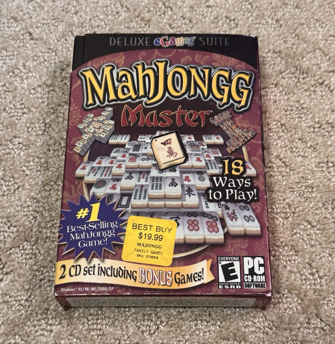 MahJongg Master Deluxe eGames Suite PC CD-ROM 2 Disc Big Box Complete