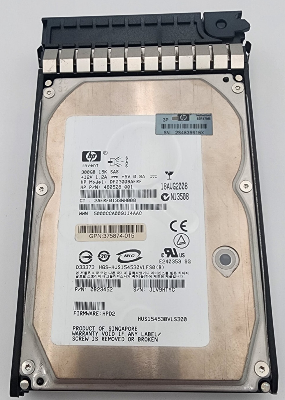 HP 432146-001 300GB 15K SAS 3.5" HDD DF300BB6C3 417190-004 – Tested – Clean