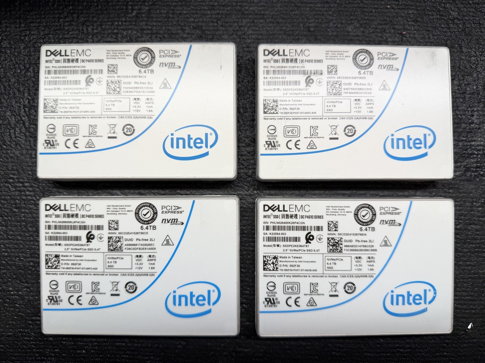 Intel DC P4610 6.4TB U.2 NVMe SSD SSDPE2KE064T8T Dell 92F30 1% Used 3DWPD Tested