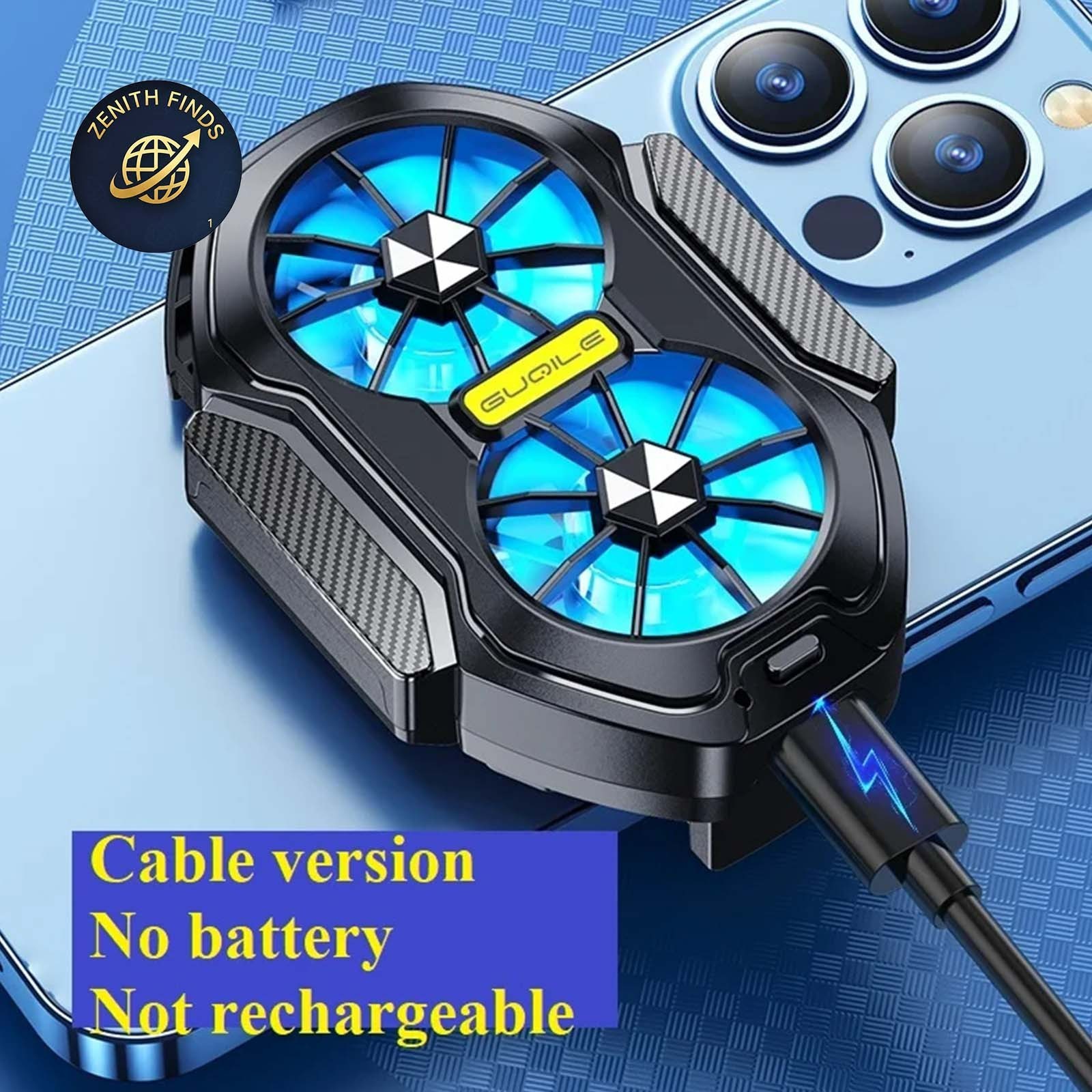 🎮 FS01 Dual Fan Mobile Phone Cooler Rechargeable Radiator Gaming Heat Sink