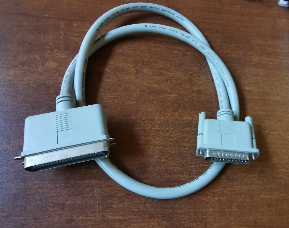 Vintage Supercom 3ft SCSI Cable CN50 Male to DB25 Male Grey 300V SR-PVC 24AWG