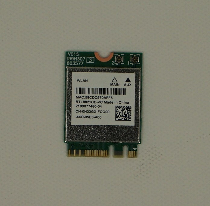 Dell N33GX (Realtek RTL8821CE-VC) Realtek RTL8821CE-V Dual-Band Wi-Fi 5 Wireless