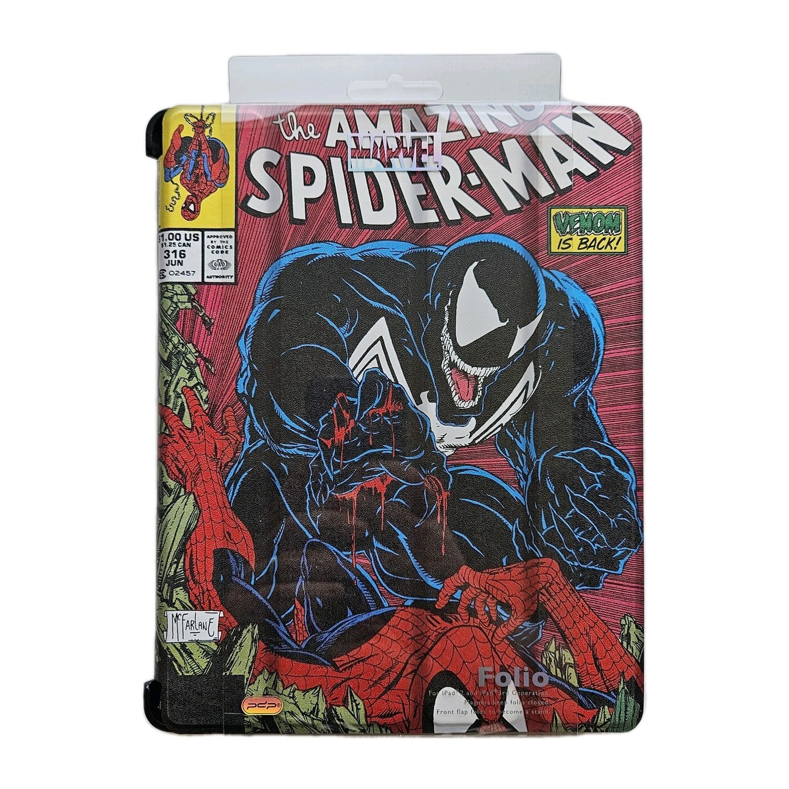 NEW iPad 2 & 3rd Gen Folio Protective Case Marvel Amazing Spider-Man #316 Venom