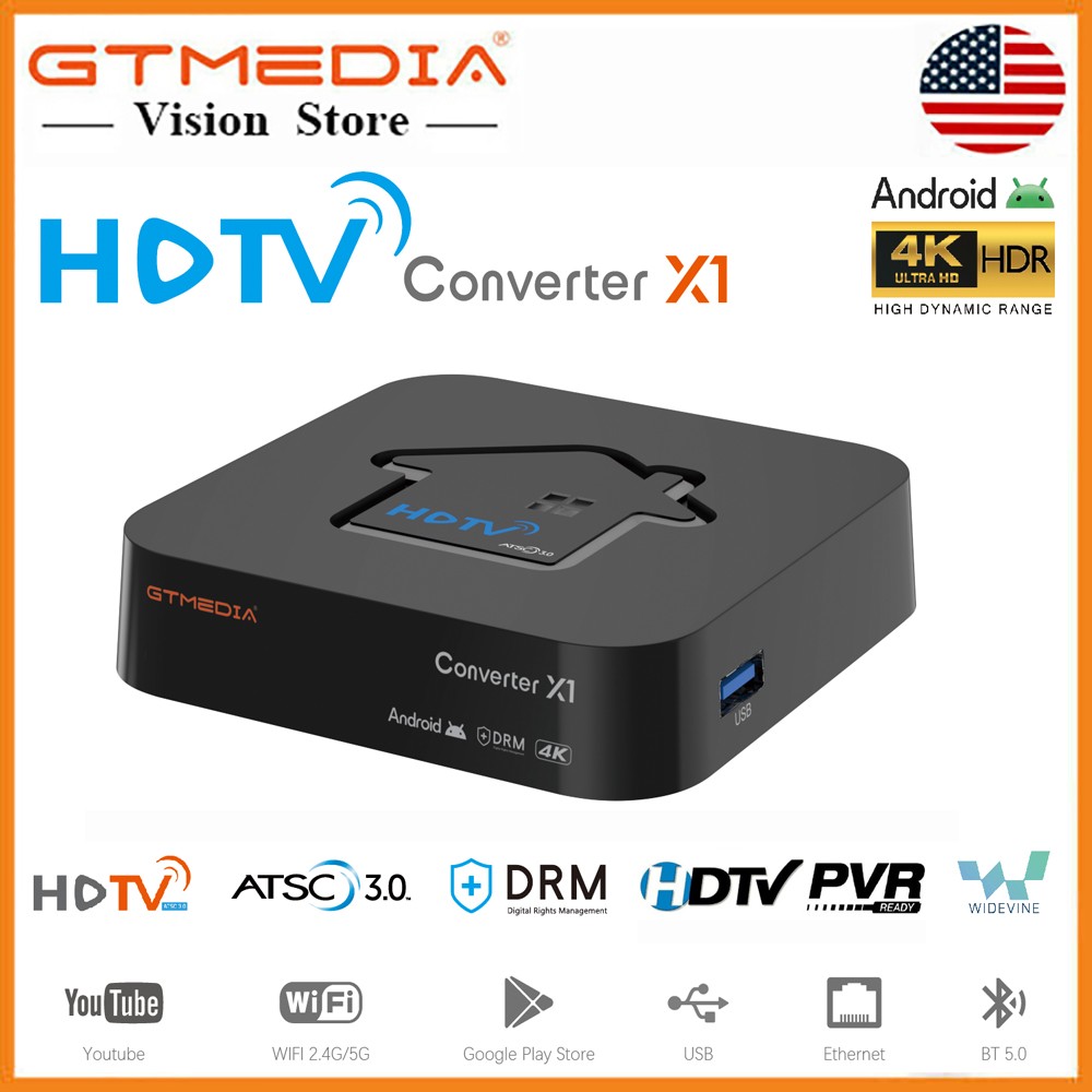 4K UHD ATSC 3.0 Certified Free ATSC Channel TV Tuner Smart Android TV Box Player