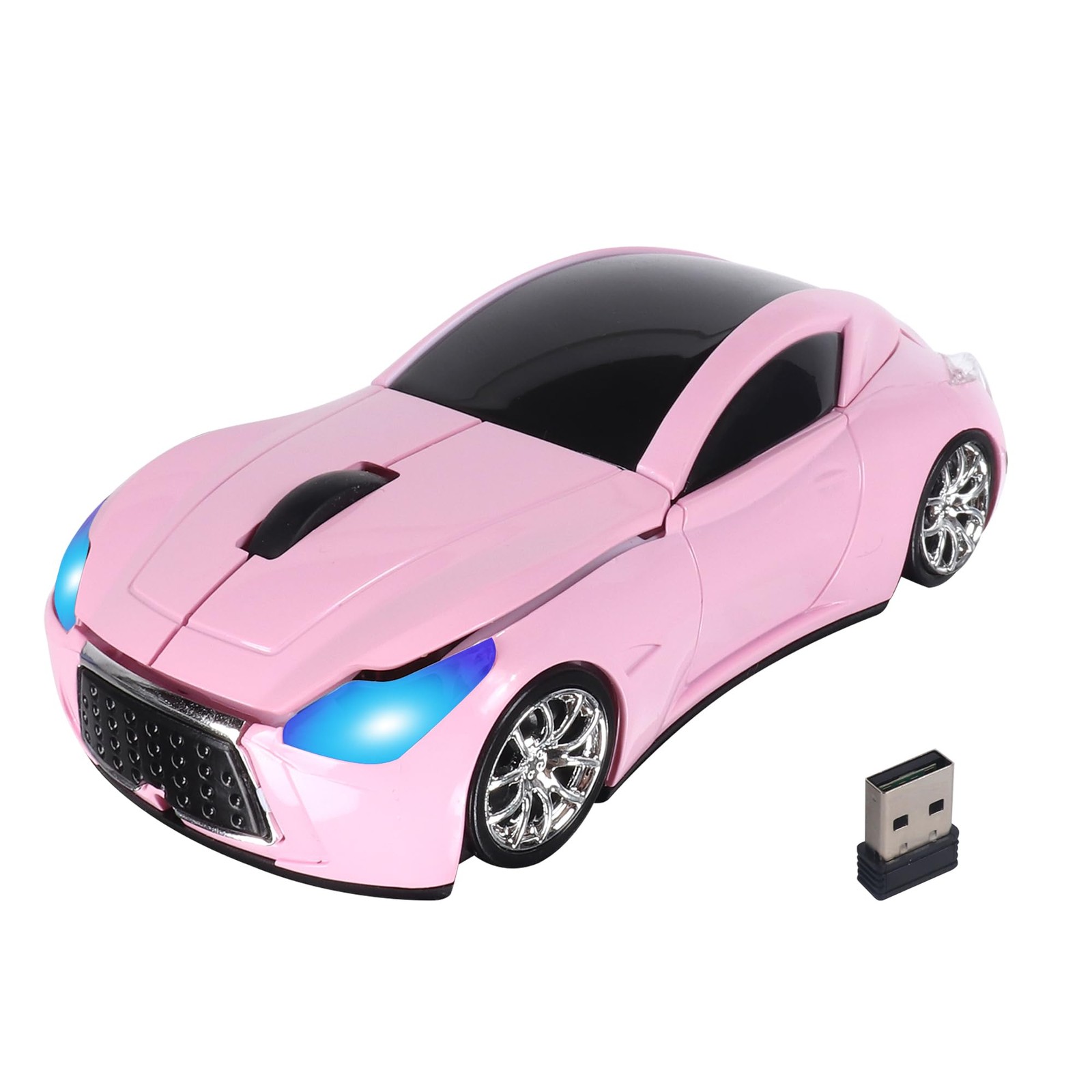 Car Mouse Wireless Cool Sport Car Shaped Computer Mice with LED Headlight USB