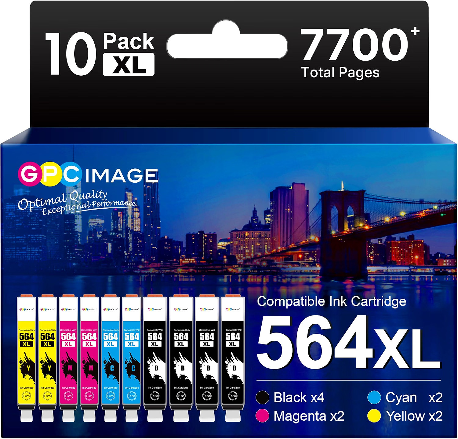 10 PK New Gen For HP 564XL Ink Cartridge Photosmart 6510 6520 7510 7520 Printer