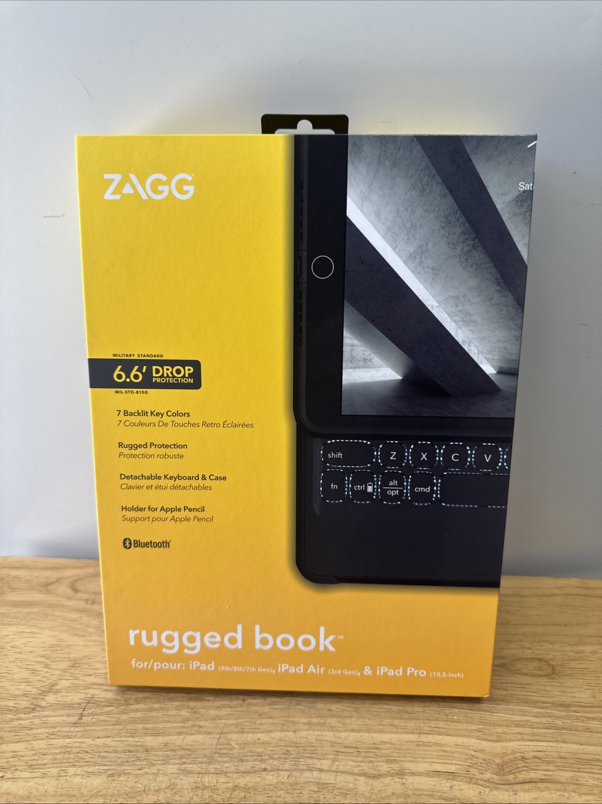 ZAGG Rugged Book Durable Magnetic-Hinged Keyboard and Case in Black- NEW