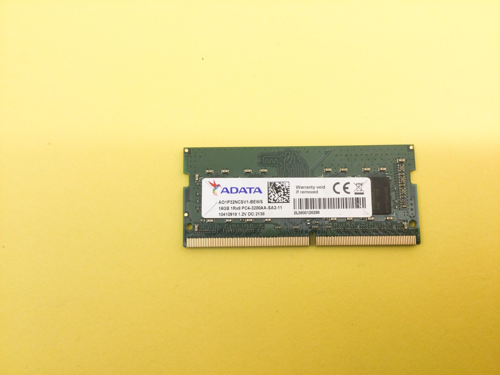 ADATA 16GB (1x16GB) 1Rx8 PC4-3200AA SODIMM LAPTOP MEMORY AO1P32NCSV1-BEWS