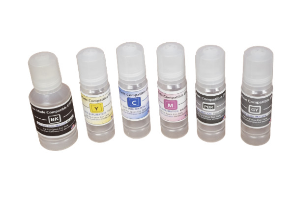 6 Color Reusable Bottles For Canon Mega Tank -Just pour and fill