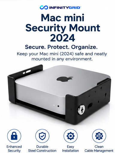 Compulocks MMEN24 Mac mini M4 2024 Security Mount VESA Locking Bracket Black