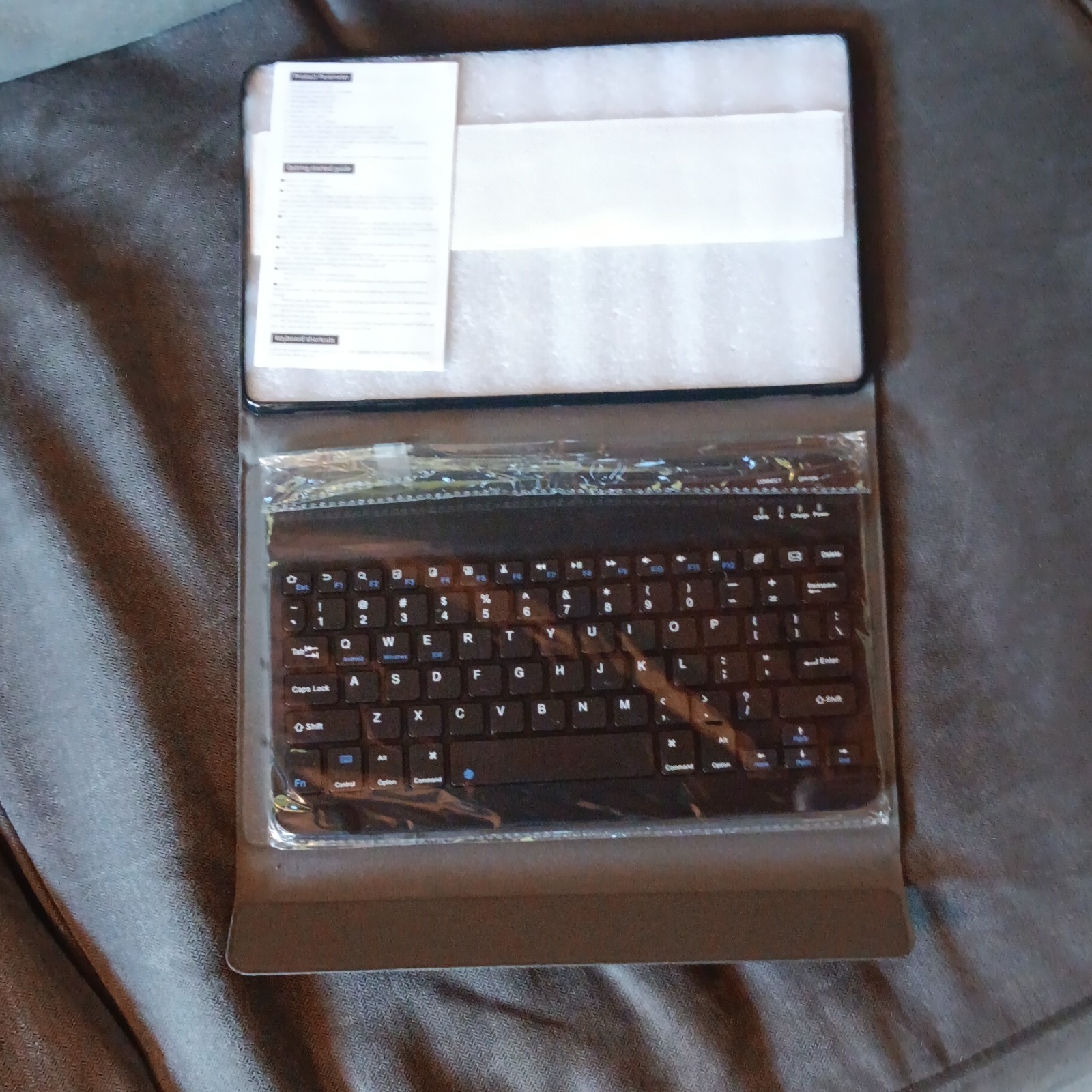 Black Tablet Keyboard Folio Case Cover with Built-In Keyboard 10 1/4" x 6 1/4"
