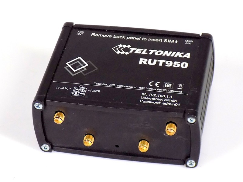 Teltonika RUT950 Industrial Dual SIM LTE Cat.4 & WiFi Modem Router, Black