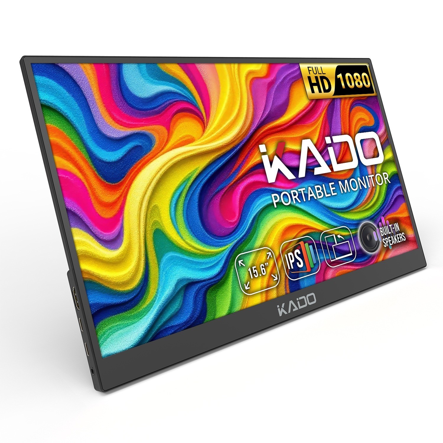 Kado Portable Monitor 15.6" IPS FHD 1920x1080 Second Display Extender USB Type-C