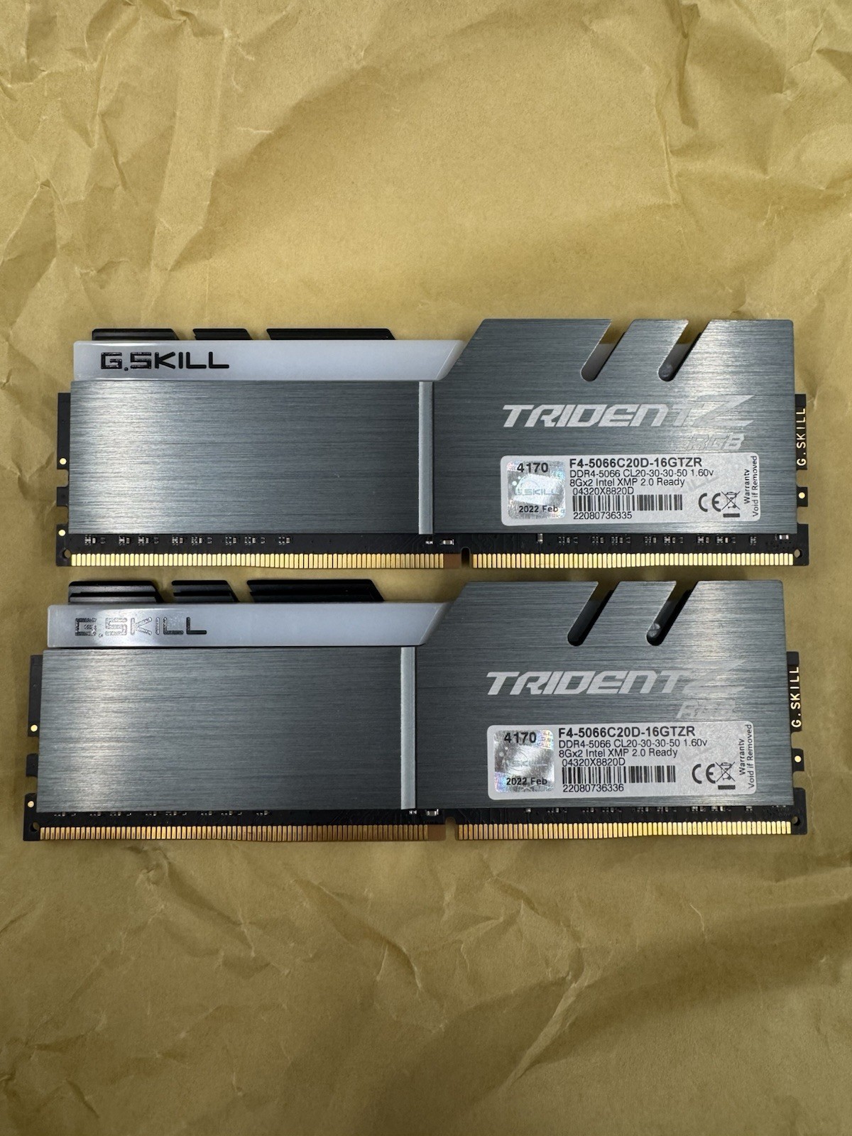 Rare 5066hz G.SKILL Trident Z RGB 16GB 2x8GB DDR4-5066 RAM F4-5066C20D-16GTZR
