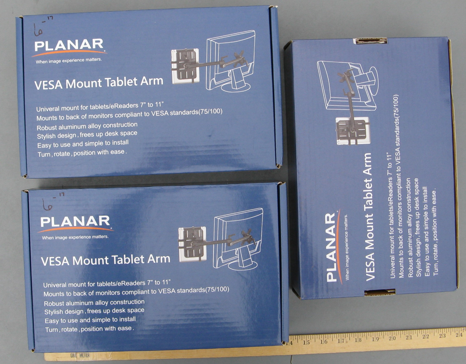 Lot 3 Tablet / E-reader Universal Mount Planar VESA Monitor Adjustable Arm