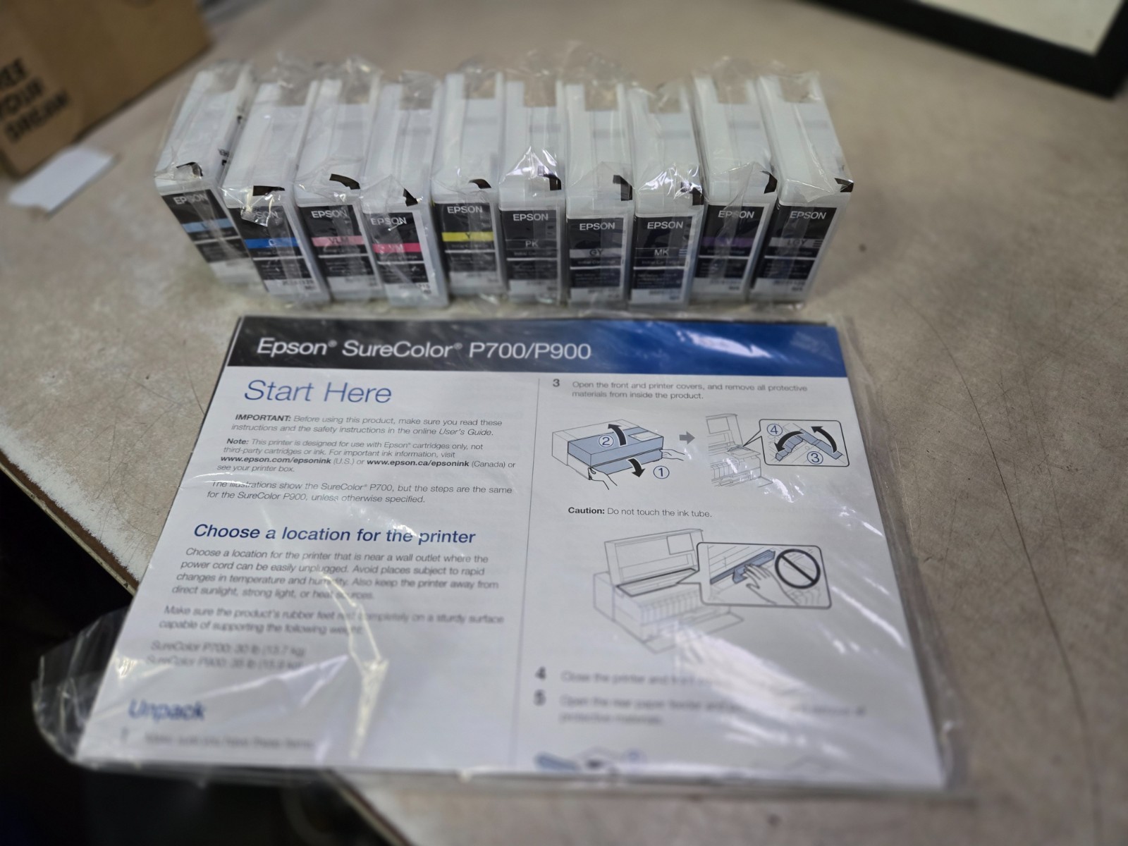 2024-27 GENUINE SET 10 EPSON 770 INITIAL STARTER INK SURECOLOR SC-P700 SEALED