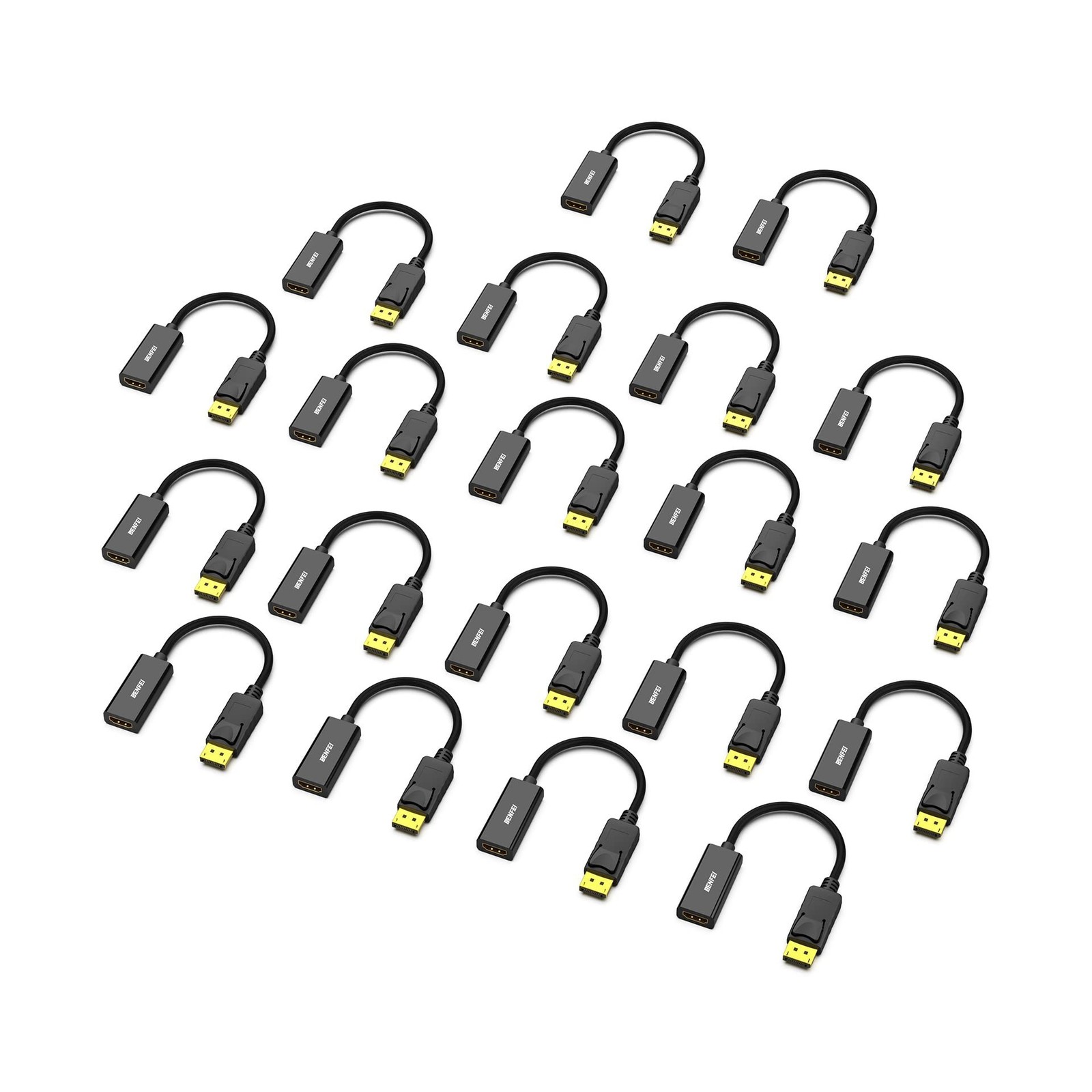 BENFEI 4K DisplayPort to HDMI Adapter 20 Pack, Uni-Directional DP 1.2 Compute...