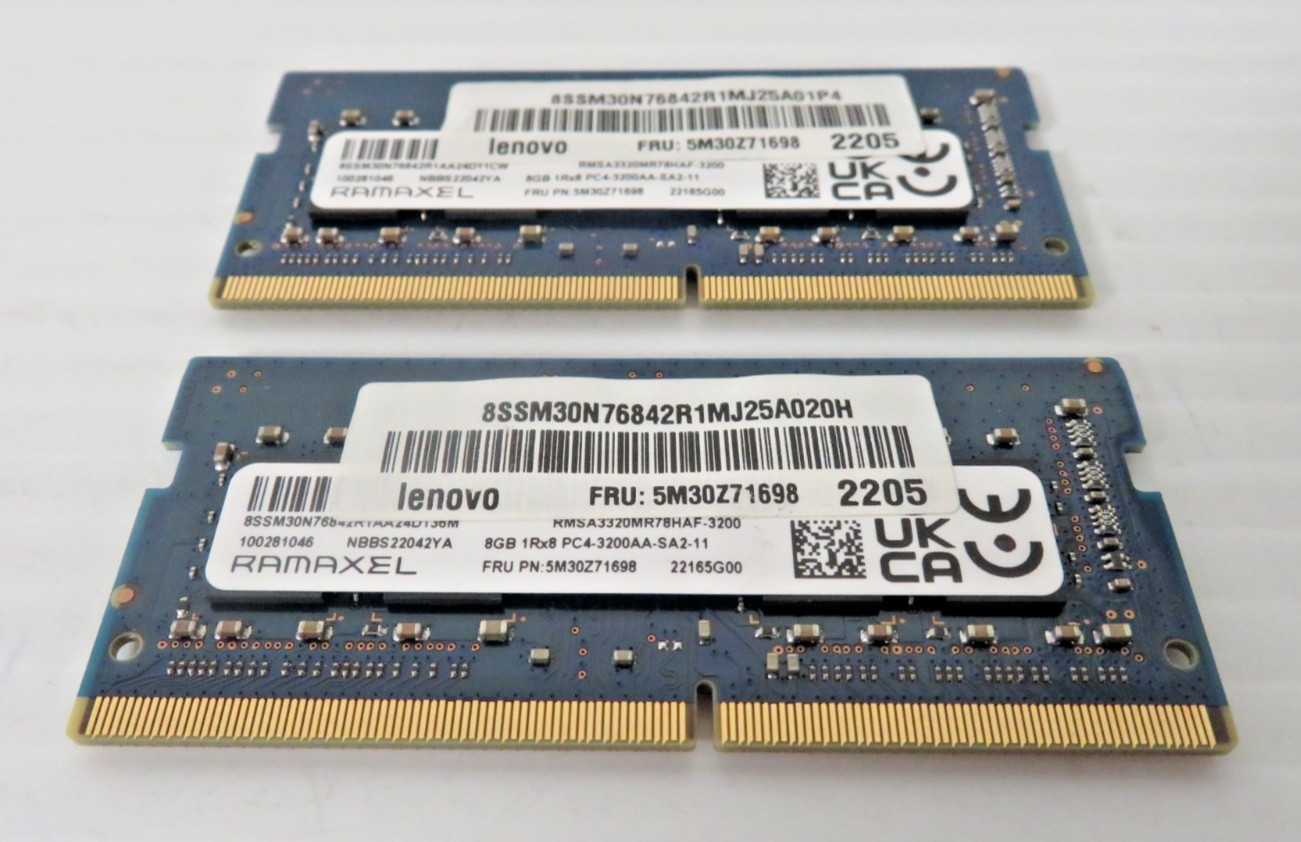 Ramaxel 16GB (2x 8GB) 1RX8 PC4-3200AA-SA2-11 Laptop Memory 5M30Z71698