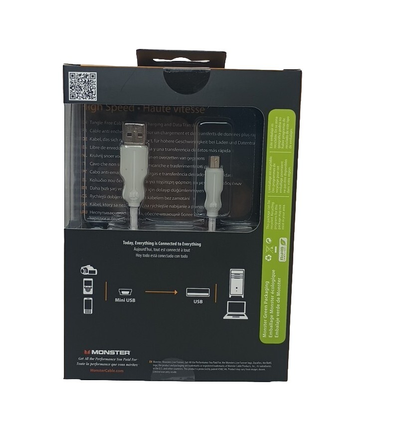 New High Speed USB 2.0 to Mini USB 5 Pin Data Charging Cable 1.5Ft Length 