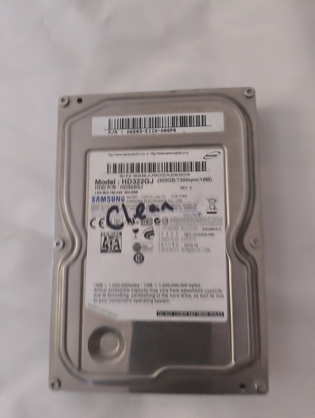 Samsung HD322GJ HD322GJ/D REV.A FW:1AR10001 (S2B) 320gb 3.5" Sata HDD 2010.08