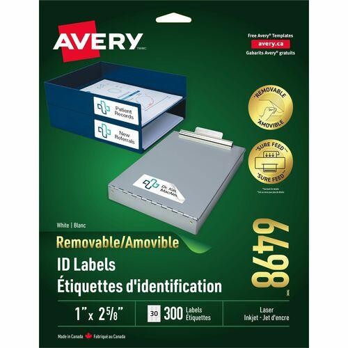 Avery Removable ID Labelsfor Laser and Inkjet Printers, 2-5/ 06498