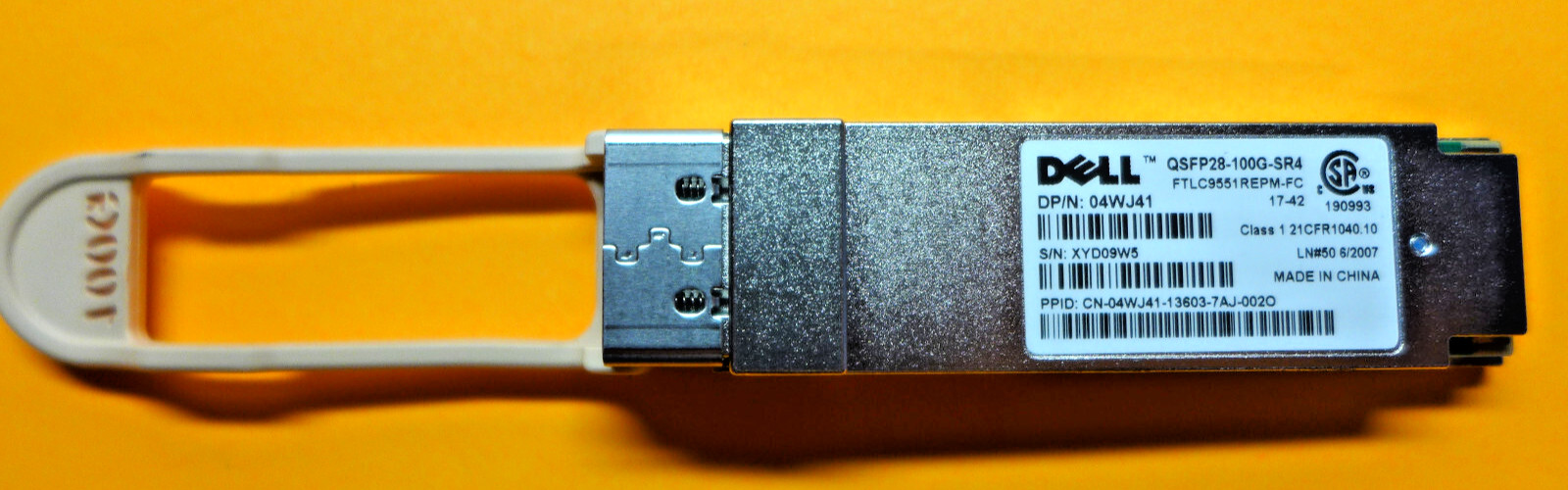 Genuine Dell QSFP28 10GBase Multi-Mode Fiber 100m 850nm MPO Transceiver 4WJ41