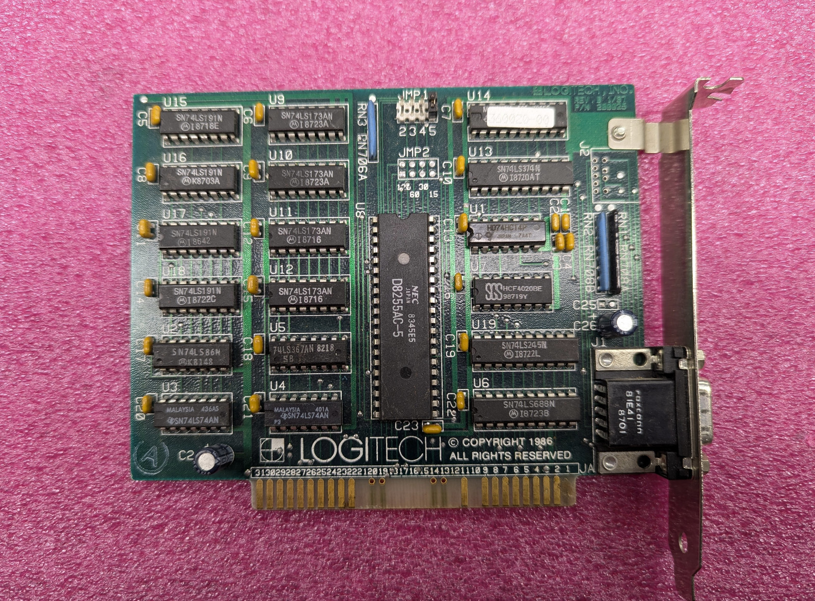 VINTAGE LOGITECH 200025 ISA MOUSE CONTROLLER CARD 8 BIT