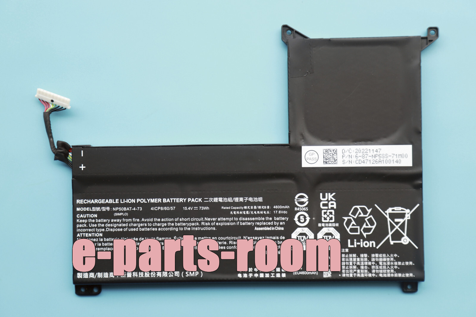 NP50BAT-4-73 New Genuine Battery for Medion Erazer Defender P40 XMG Focus 15 17