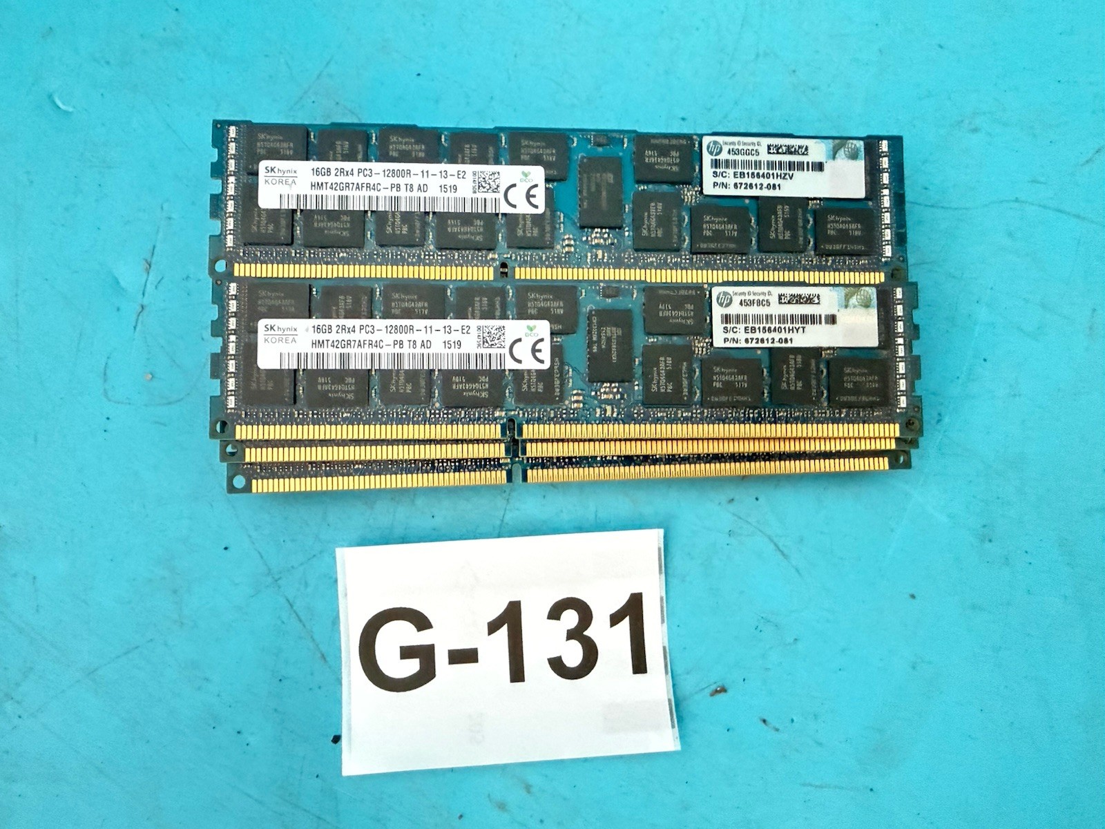 Lot of 10 SK Hynix 16GB PC3-12800R DDR3-1600 ECC REG HP 672612-081
