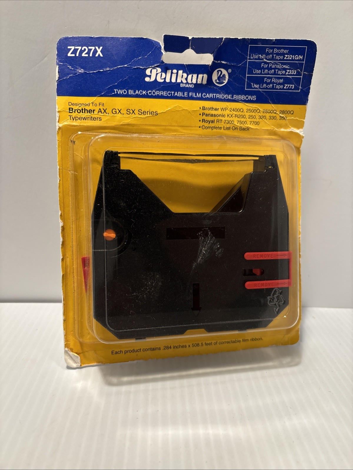 PELIKAN Black Fabric Cartridge Ribbon Z727X  Brother AX GX SX Series Twin Pk(72)