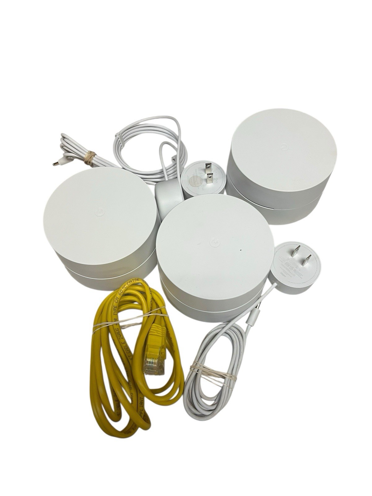 Google Nest GJ2CQ GA02434-US Whole Home Wi-Fi System 3 Pack With Power Cords