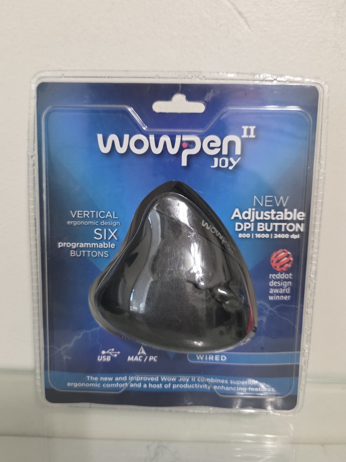 NEW Wow Pen Joy II Wired Ergonomic Computer Mouse - Black 