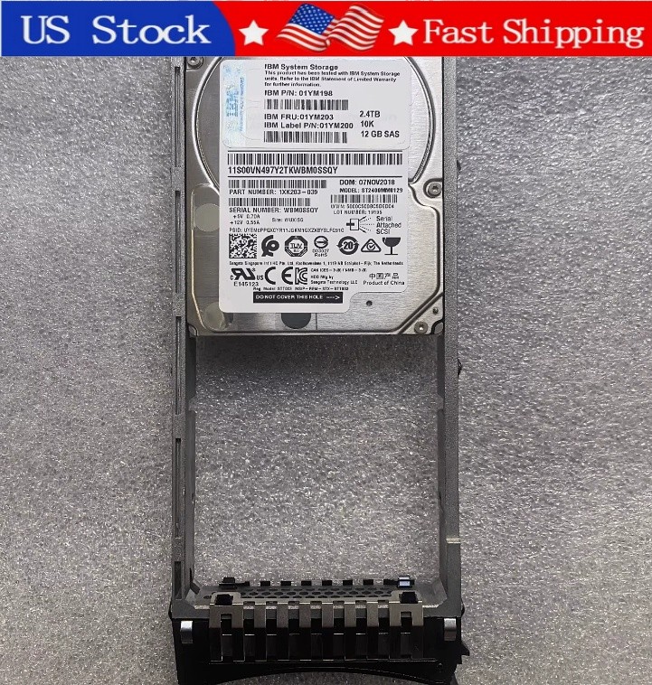 1PCS New IBM 01YM200 01YM203 01YM198 2.4TB 10K 12G 2.5" SAS HDD With Caddy