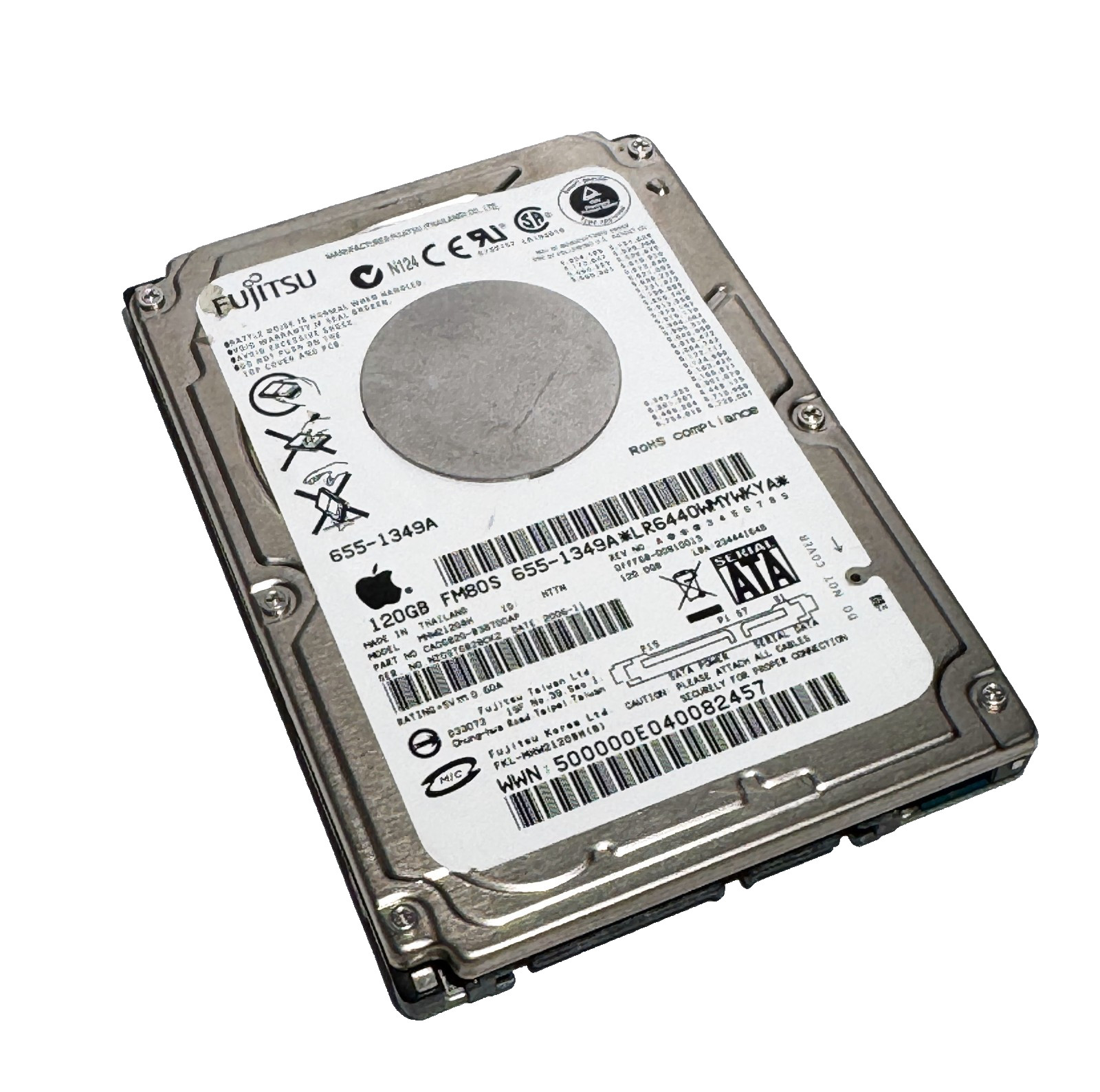 Fujitsu MHY2120BH 120GB 2.5" SATA Hard Drive – Apple OEM 655-1349A