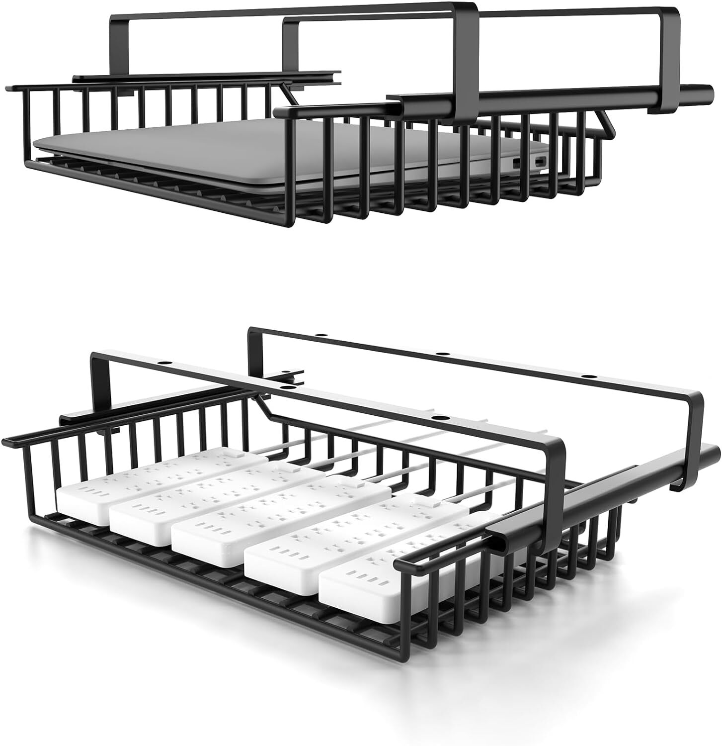 Metal Under Desk Cable Organizer – Efficient (3.92"Dx12.6"W x9.45"H)