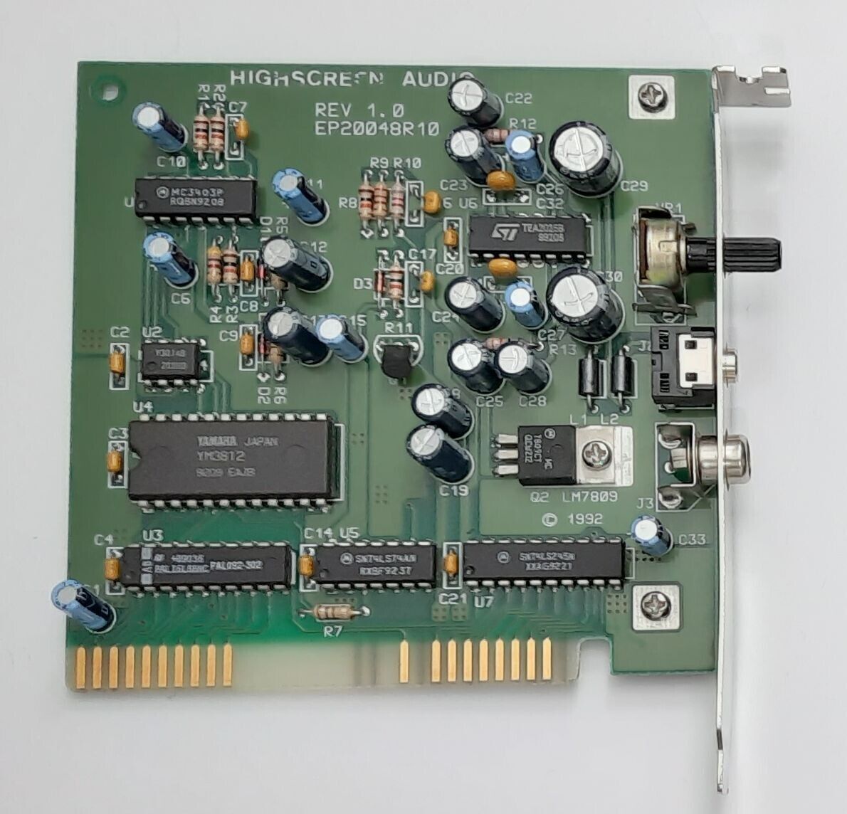 Highscreen / Octek EP20048R10 8-bit ISA Sound Card (Adlib, OPL2, Retro, 1992)