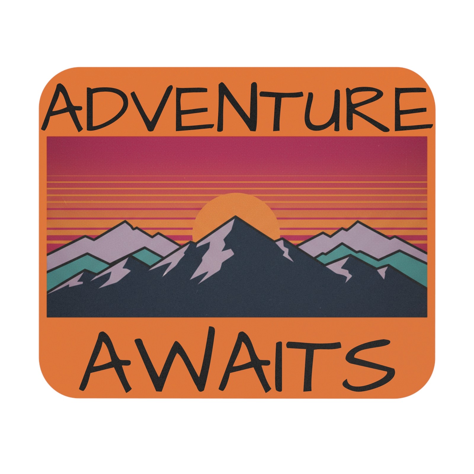 Adventure Awaits Mouse Pad | Mountain Sunset Desk Mat