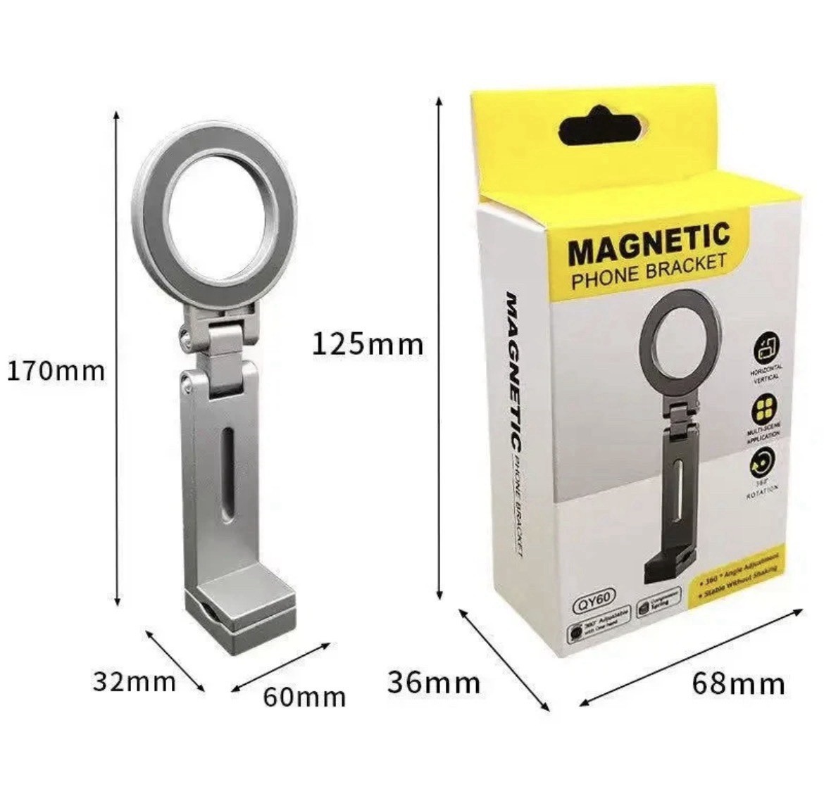 Universal Magnetic Phone Holder Travel Essentials Multi-axis Rotation Hands-Free