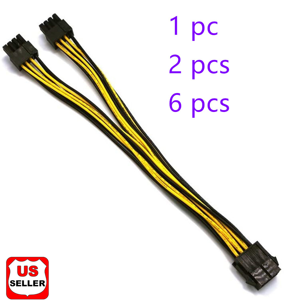 GPU VGA PCIe 8 Pin Female to Dual 2X 8 Pin (6+2) Male Y-Splitter Extension Cable