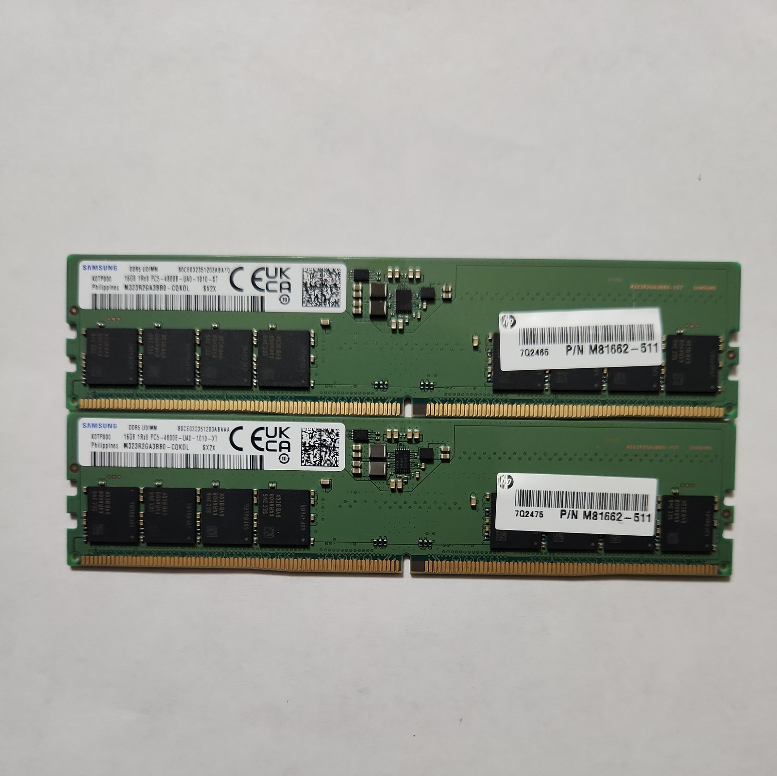 Samsung 32GB (2x16GB) RAM DDR5 4800MHz 1RX8 PC5-4800B-UA0-1010-XT memory udimm