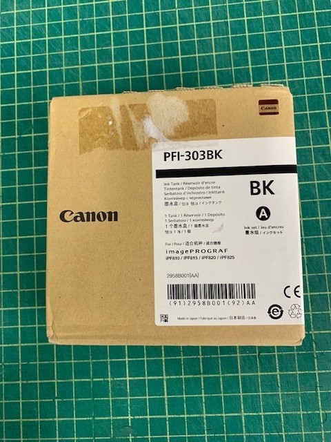 GENUINE Canon PFI-303BK Black Ink Tank IPF810 IPF815 IPF820 825 2958B001AA NEW