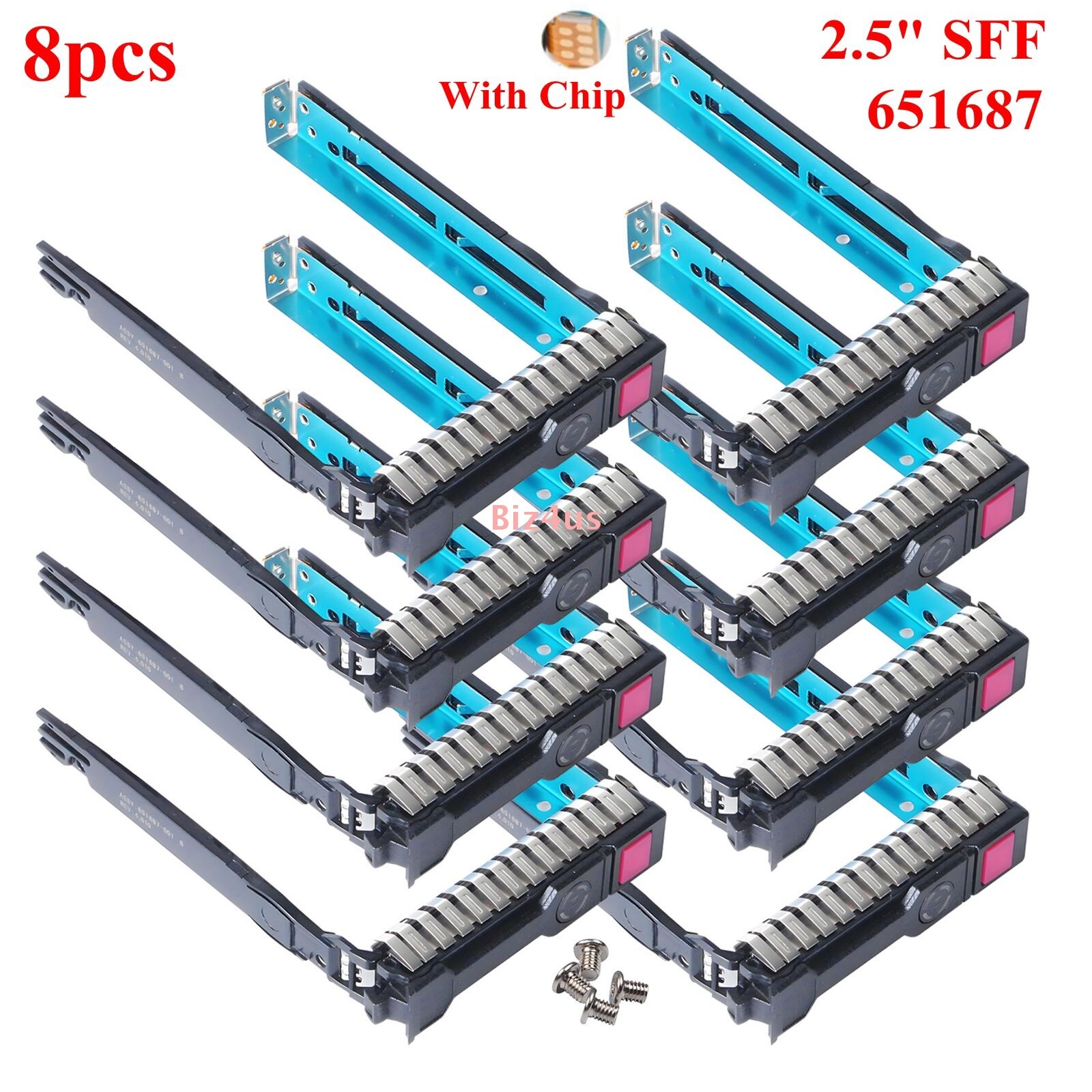 Lot of 8 - 2.5" HDD Tray Caddy for HP DL380 DL360 G8 G9 651687-001 651699-001
