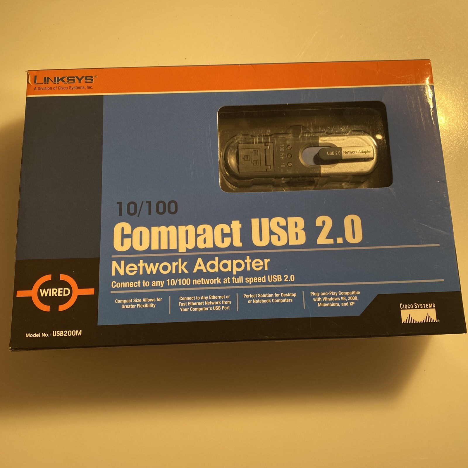 New Cisco Linksys Compact USB 2.0 Network Adapter USB200M Sealed zat