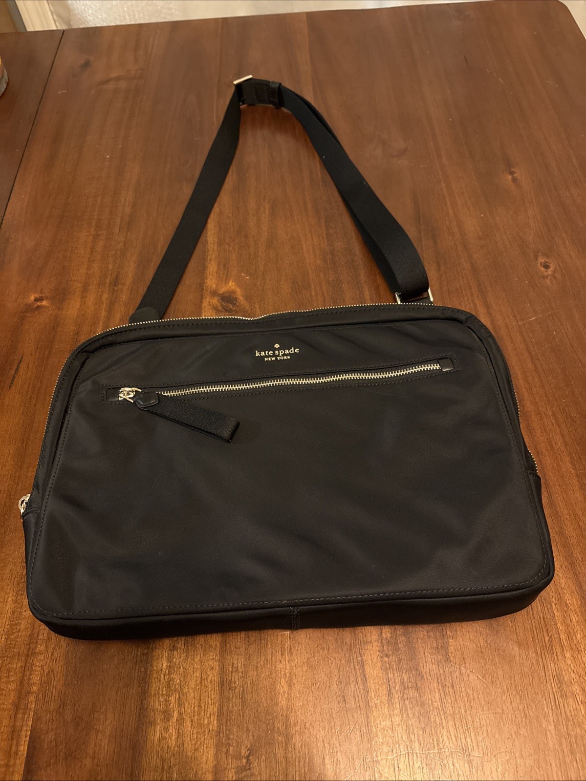 Kate Spade chelsea laptop sleeve with strap Nylon Crossbody Black AUTHENTIC