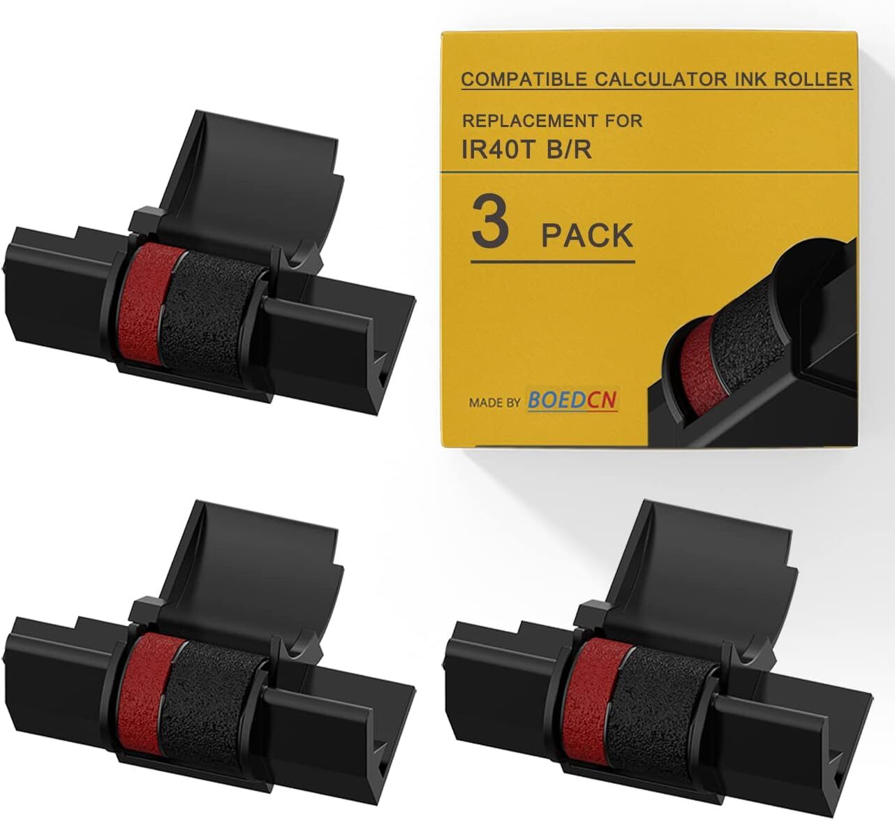 3 Pack Compatible Calculator Ribbon Replacement for Casio hr-100tm Ink IR-40T...