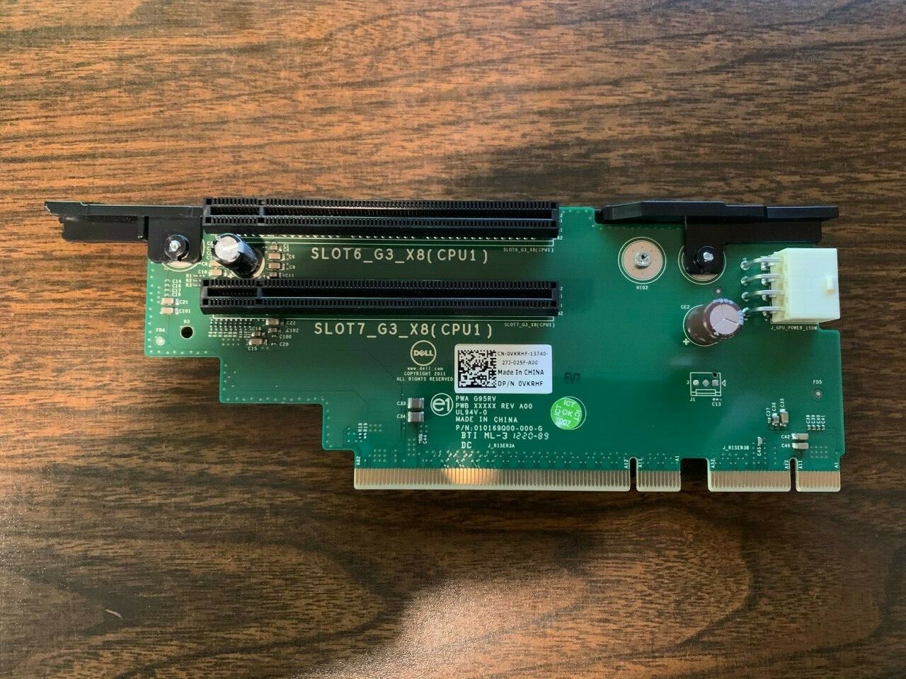 DELL VKRHF 2X8 SLOTS RISER CARD FOR POWEREDGE R720 0VKRHF