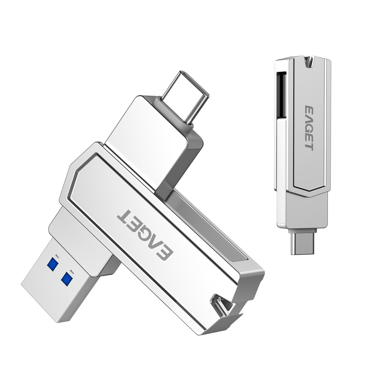 EAGET 512GB USB 3.2 Flash Drive, Thumb Drive Dual USB C/ USB A Port Memory Stick