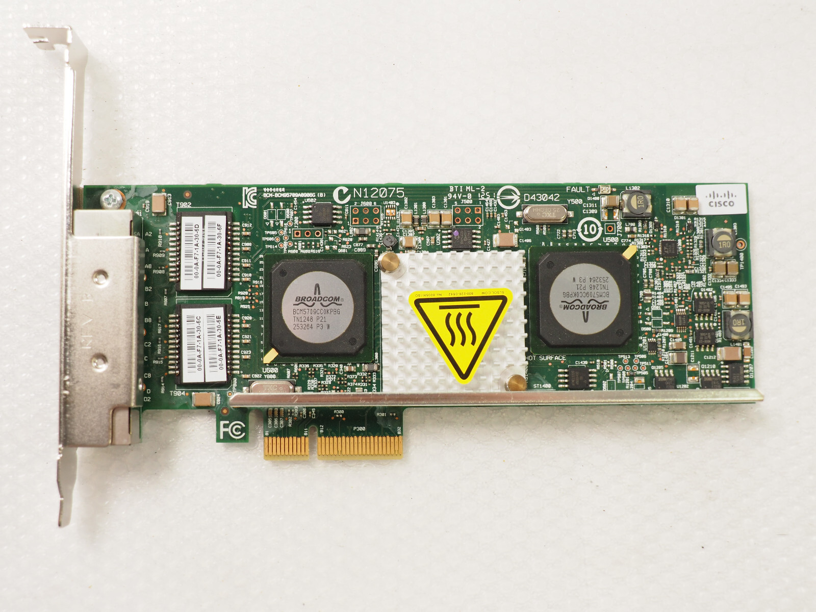 Cisco Broadcom N2XX-ABPCI03-M3 1Gb Quad Port Server Ethernet Adapter HP