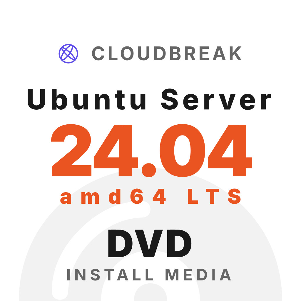 Ubuntu Server 24.04 amd64 LTS Bootable/Live Install DVD NEW