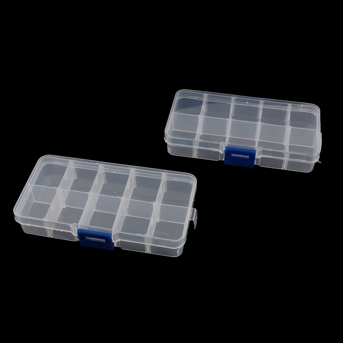 Home Travel Plastic 10 Grids Earrings Holder Case Organizer 2 Pcs